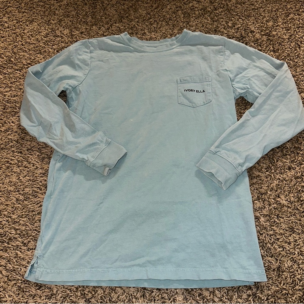 Ivory Ella Sky Blue Pocket Tee